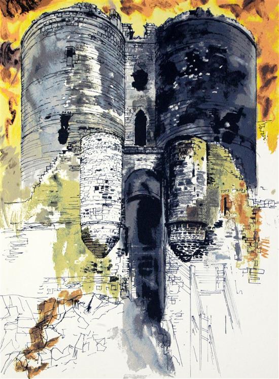 John Piper (1903-1992) Harlech Castle overall 31 x 25.25in., unframed